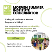 Morven Summer Institute Job Opening Flyer