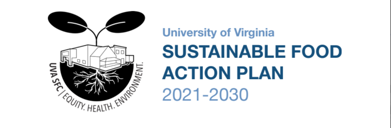 An image of the cover of the Sustainable Food Collaborative's new 10-Year Action Plan, with the Sustainable Food Collaborative's logo in black and white. 
